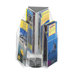 Safco Clear Pamphlet Table Display with 6 Pockets (2-Tier Triangular)