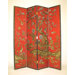 Red Asian Flower Theme Room Divider