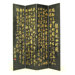 Caligraphy Room Divider in Black / Gold