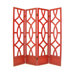 Charleston 4 Panel Room Divider in Distressed China Red