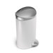 1.6 Gallon Fingerprint-Proof Mini Semi Round Trash Can