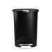 Semi-Round Step Trash Can in Black