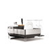 Steel Frame Dish Rack with Wine Glass Holder in Grey