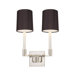 Trivoli Two Light Wall Sconce with Black Jacquard Fabric Shade in Polished Nickel