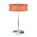 Lightweights 16" Two Light Table Lamp with Orange Spandex Shade in Satin Aluminum