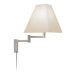 Square One Light Swing Arm Wall Lamp in Satin Nickel