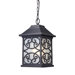 Spanish Mission One Light Outdoor Hanging Lantern in Weathered Charcoal