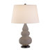 Small Triple Gourd Accent Lamp in Smokey Taupe with Bronze Base