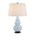 Small Triple Gourd Accent Lamp in Baby Blue with Bronze Base