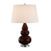 Small Triple Gourd Accent Lamp in Chocolate with Silver Base