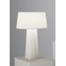 Wavy Table Lamp in White Cased Glass