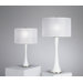 Kate Large Table Lamp in White Glass with White Pleated Organza Shade