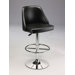 Padded Leatherette Barstool with Gas Lift in Black