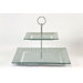 Tango Precious Metal Glass Etched Leaf 2 Tier Server