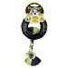 Tire Biter Paw Track with Rope Dog Toy in Black
