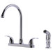 Two-Handle Centerset Kitchen Faucet with Matching Side Spray