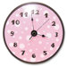 Polka Dots Wall Clock in Pink and Brown