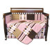 Prep School Pink 4 Piece Crib Bedding Set & FREE  Picture Frame Set