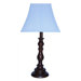 Table Lamp with Brown Base and Light Blue Shade