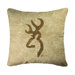 Buckmark Square Logo Pillow in Tan