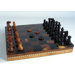 Alabaster Inlaid Chest Chess Set in Black / Brown