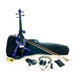 Silent Electric Violin with Bow, Headphones, Gig Bag in Blue