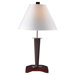 Portable 1 Light Table Lamp in Mahogany / White