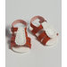 20" Doll Shoe Sandal Two Tone in Red / White