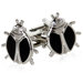 Ladybug Cufflinks in Black