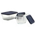 Storage Plus 6 Piece Rectangular Storage Dish Set with Blue Plastic Cover