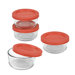 8 Piece Storage Dish Set with Red Plastic Covers