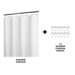 Satin Stripe with Hooks Shower Curtain in White