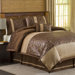Metallic Animal 6 Piece Comforter Set in Brown / Gold