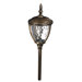 Victorian Post Light with Hammered Glass in Bronze