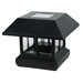 Solar Post Light with White LED and Clear Lens in Black
