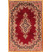 Kerman Red Floral Medallion Rug