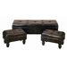 Urban Trends Wooden Leather Bench