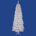 White Salem Pencil Pine 7.5' Artificial Christmas Tree with Warm White LED Lights