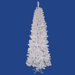 White Salem Pencil Pine 7.5' Artificial Christmas Tree with Multicolored LED Lights