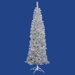 10' Artificial Pencil Christmas Tree with Clear Lights in Silver