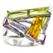 Silver-Tone Contemporary Cubic Zirconia Ring