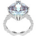 Silver-Tone Contemporary Lavender Cubic Zirconia Flirtation Engagement Ring