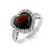 Sterling Silver Chocolate Cubic Zirconia Heart Ring