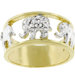 Two-Tone Elephant Design Cubic Zirconia Ring