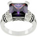 Silver-Tone Cubic Zirconia Ring