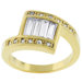 Gold-Tone Baguette Clear Cubic Zirconia Ring