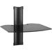 Audio Video Component Shelf with Single Glass Shelf in Black