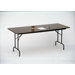 Melamine Top Folding Table in Medium Oak/Dove Gray
