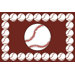 Fun Time Baseball Time Brown/White Kids Rug