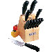 Cutlery 12 Piece Classic Soft Touch Pistol Handle Block Set